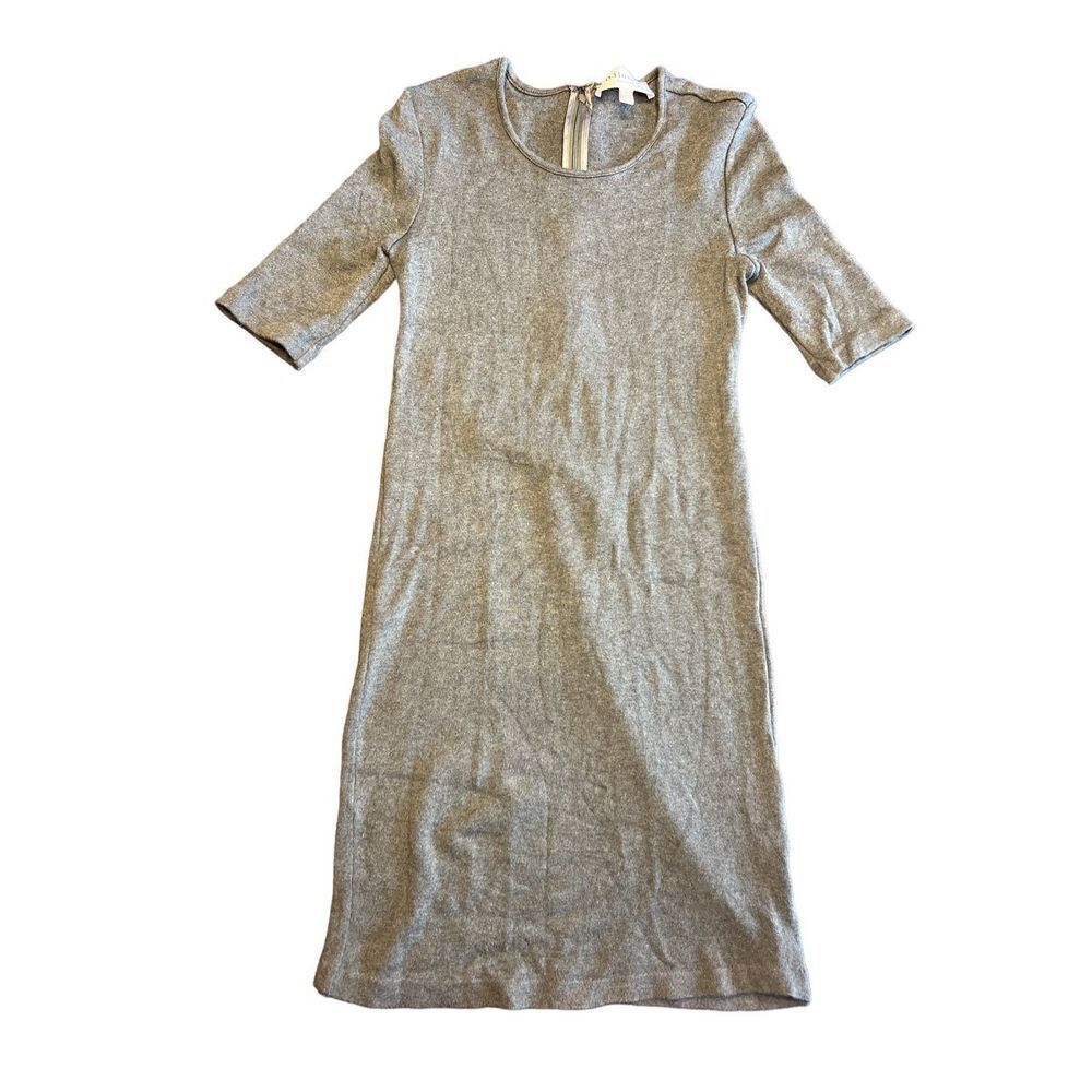 Philosophy republic gray bodycon stretchy 1/4 sleeve small minimalist dress